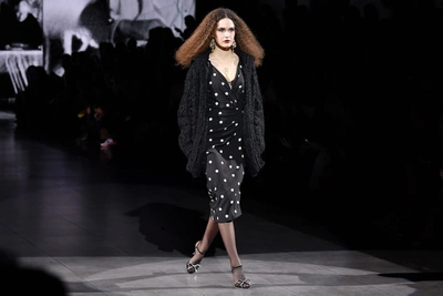 Shop Dolce & Gabbana Polka-dot Stretch-jersey Midi Dress In Black