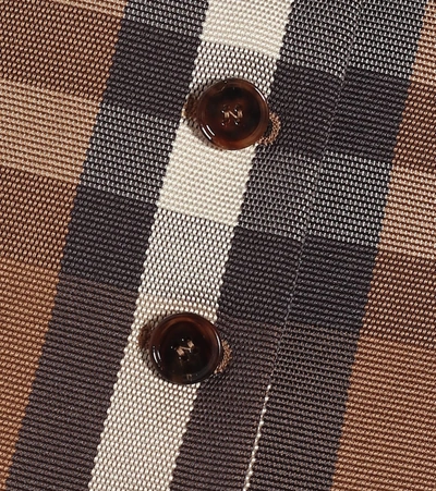 Shop Burberry Checked Waistcoat In Brown