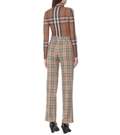 Shop Burberry Vintage Check High-rise Pants In Beige