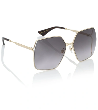 Shop Gucci Oversized Square Sunglasses In Grey