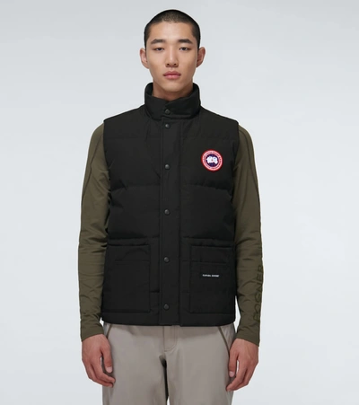 Canada Goose Charcoal Polyester Blend Freestyle Sleeveless Down Jacket In Black