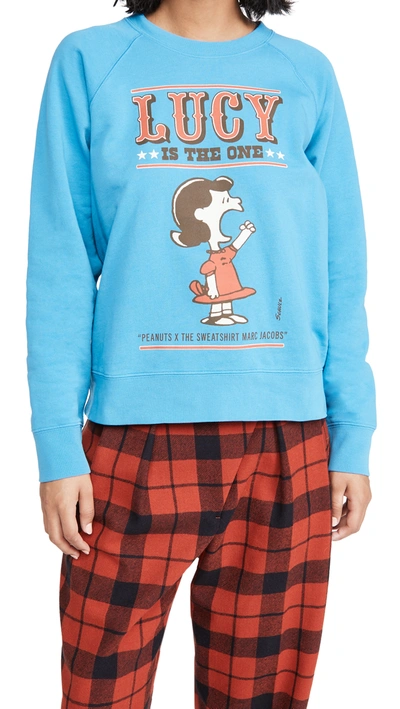 Shop The Marc Jacobs Peanuts X Mj The Sweatshirt In Washed Blue