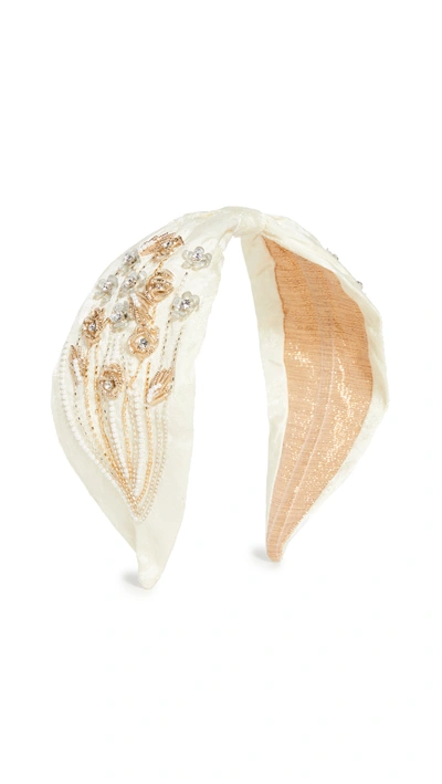 Shop Namjosh Ivory Floral Embellished Headband