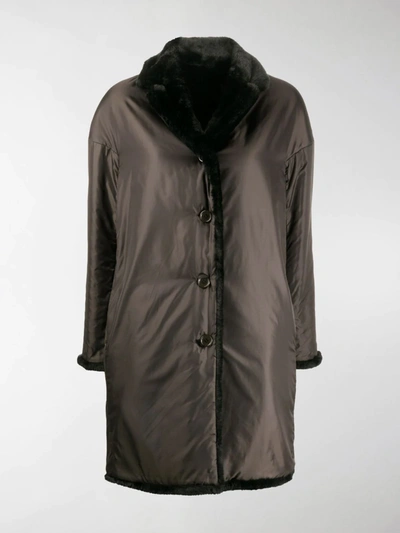 Shop Aspesi Reversible Raincoat In Brown