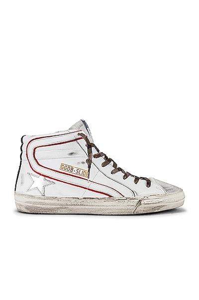 Shop Golden Goose Slide Leather Upper & Wave Laminate Star Sneaker In White & Silver