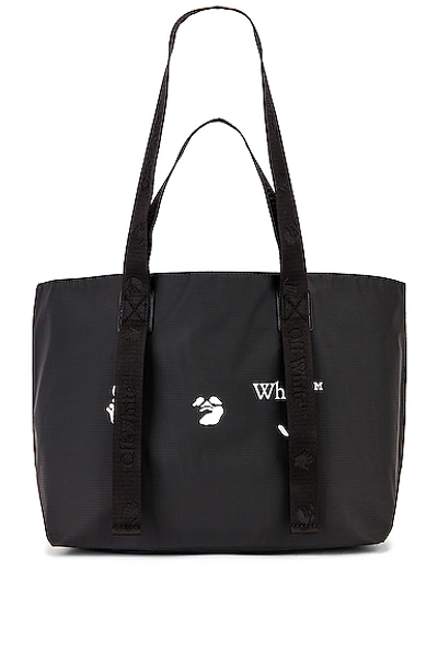 Shop Off-white Ow Logo Pvc Small Tote Bag In Black & White