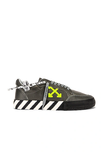 Shop Off-white Low Vulcanized Sustainable Trainer In Leather Grey & Green