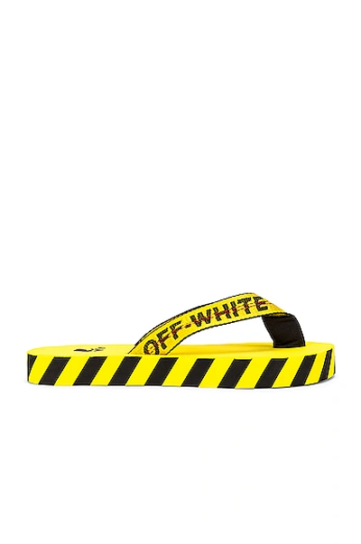 Shop Off-white Flip Flop In Yellow & Black