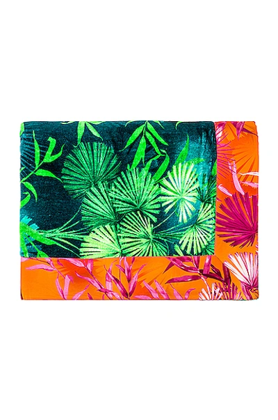 Shop Versace Jungle Beach Towel In Green Print