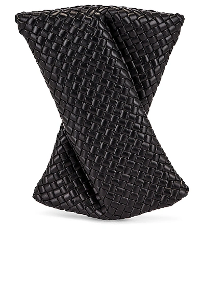 Shop Bottega Veneta The Crisscross Clutch In Black & Gold