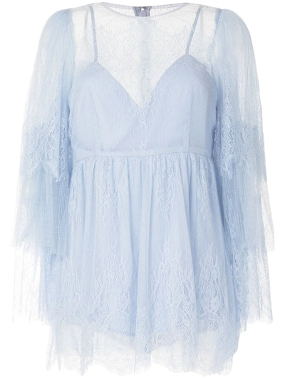 Shop Alice Mccall Lace Layer Playsuit In Blau