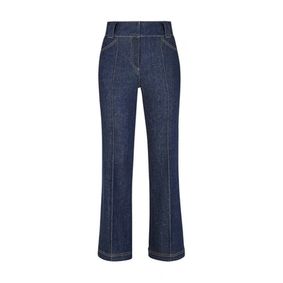 Shop Fendi Trousers In Blue