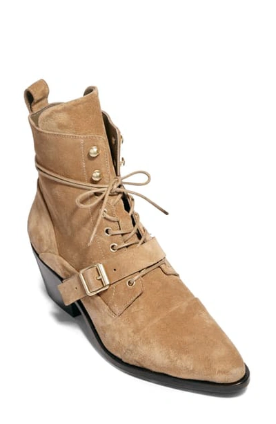 Shop Allsaints Katy Boot In Desert Sand Suede