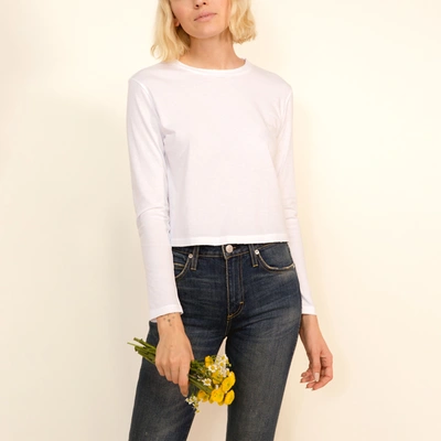 Shop Amo Long-sleeve Babe Tee In White