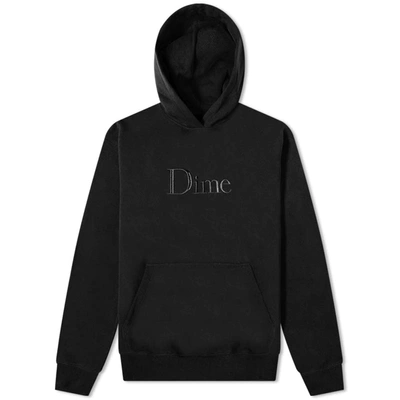 Shop Dime Classic Logo Embroidered Hoody In Black