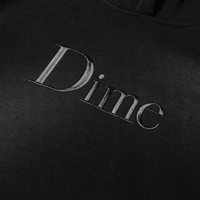 Shop Dime Classic Logo Embroidered Hoody In Black