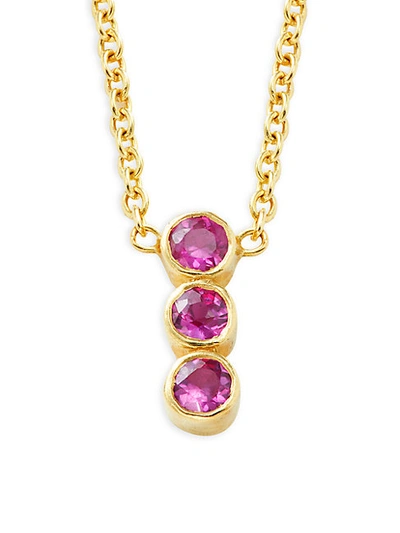 Shop Amrapali 18k Yellow Gold & Pink Ruby Pendant Necklace