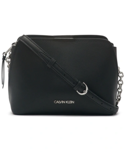 Shop Calvin Klein Hailey Crossbody In Black/silver