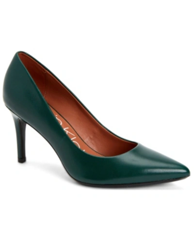 Shop Calvin Klein Women's Gayle Pointed-toe Pumps Women's Shoes In Bistro Green