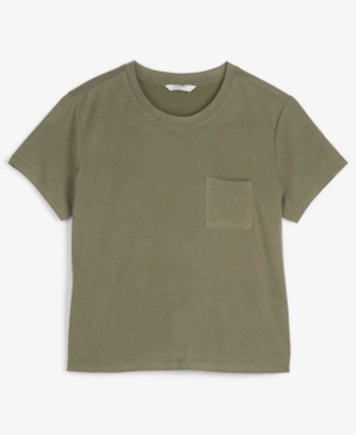 Shop Lucky Brand Sandwash T-shirt In Olive