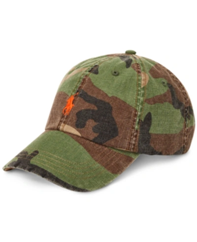 Shop Polo Ralph Lauren Men's Camo Canvas Baseball Cap In Surplus Camo