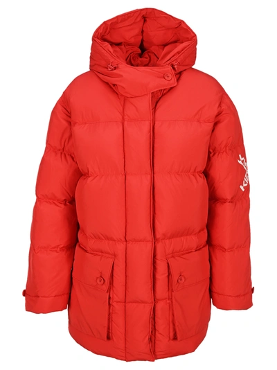 Shop Kenzo Sport Little X Puffer Jacket In Red