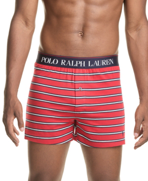 Polo Ralph Lauren Men's Striped Knit Boxers In Red | ModeSens