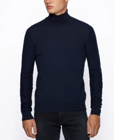 Shop Hugo Boss Boss Men's Kamyore Slim-fit Sweater In Dark Blue