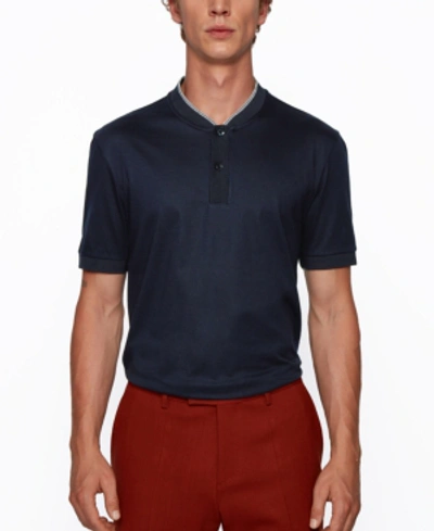 Shop Hugo Boss Boss Men's Slim-fit Polo Shirt In Dark Blue