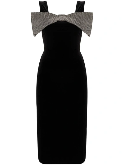 Shop Christopher Kane Bow-detail Midi Dress In Black