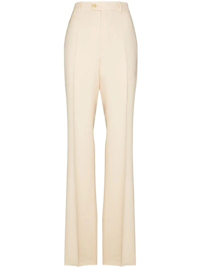 Shop Gucci Tailored Flare Trousers In Neutrals