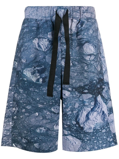 Shop Raeburn Glacier-print Track Shorts In Blue