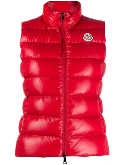 Shop Moncler Ghany Padded Gilet In Red