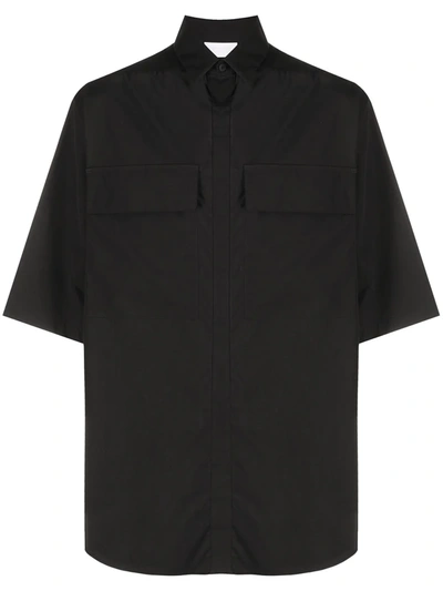 Shop Ermenegildo Zegna Short-sleeved Button-up Shirt In Black