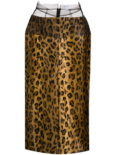 Shop Act N°1 Leopard-print Midi Skirt In Brown