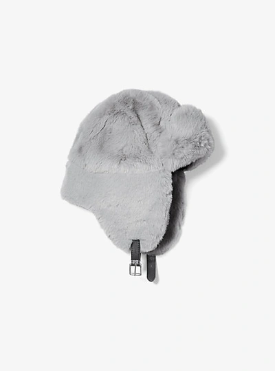 Shop Michael Kors Faux Fur Trapper Hat In Grey