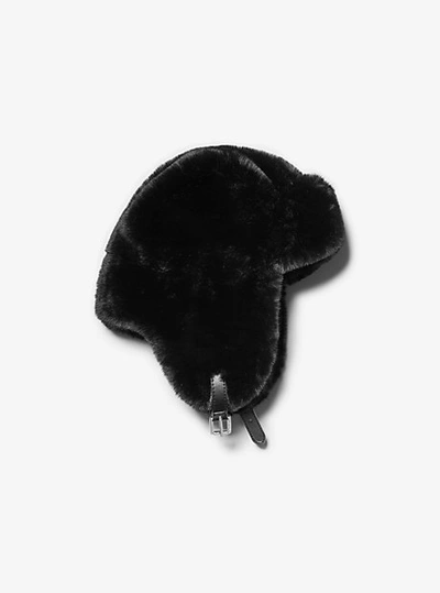 Shop Michael Kors Faux Fur Trapper Hat In Black