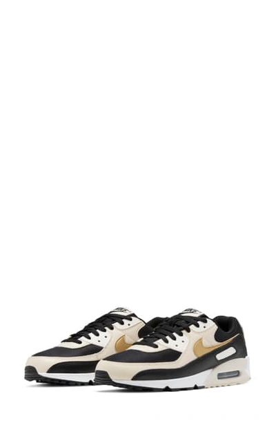Shop Nike Air Max 90 Sneaker In Black/ Metallic Gold/ White