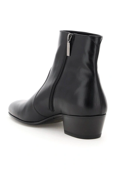 Shop Saint Laurent Cole 45 Leather Boots In Black