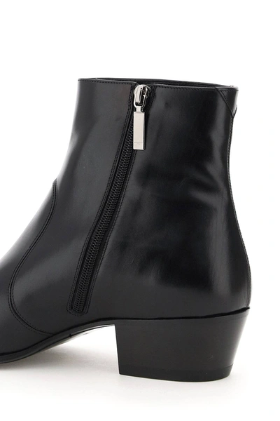 Shop Saint Laurent Cole 45 Leather Boots In Black