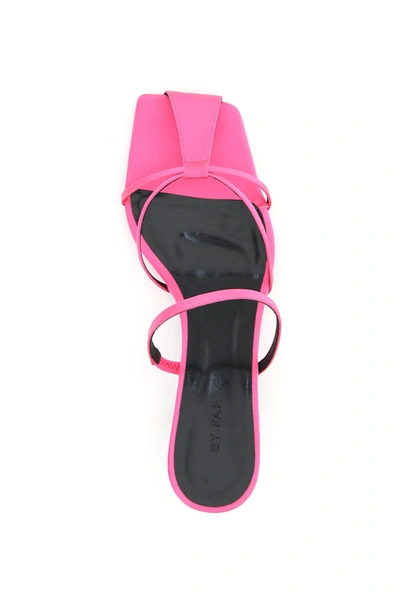 Shop By Far Edita Satin Mules In Fuchsia,pink