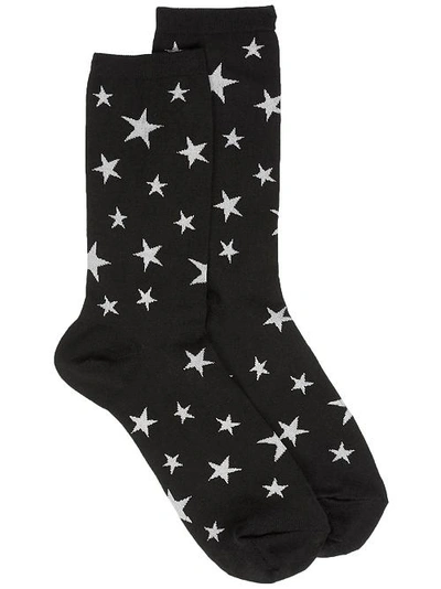 Shop Hot Sox Glow In The Dark Star Crew Socks In Black