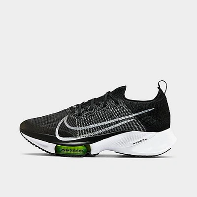 Shop Nike Men's Air Zoom Tempo Next% Running Shoes In Black/white/volt