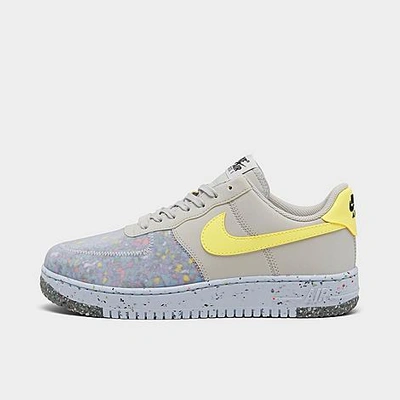 Shop Nike Women's Air Force 1 Crater Casual Shoes In Pure Platinum/barely Volt/summit White