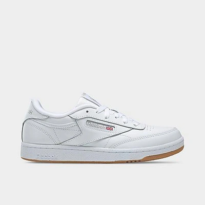 Shop Reebok Big Kids' Classics Club C Casual Shoes In White/gum