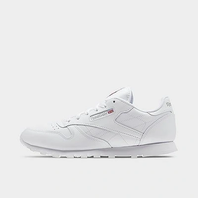 Shop Reebok Big Kids' Classic Leather Casual Shoes In White