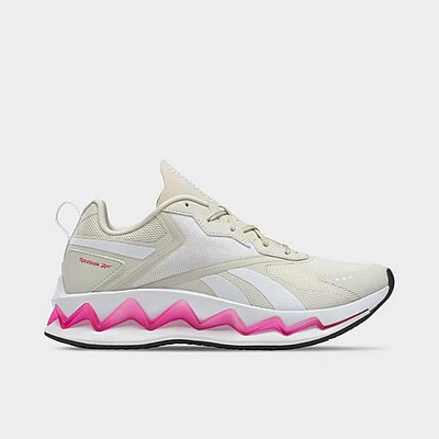 Shop Reebok Women's Zig Elusion Energy Running Shoes In Alabaster/white/proud Pink