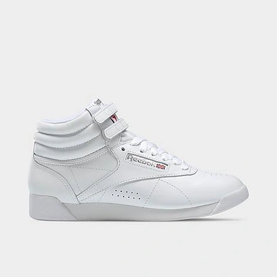 Shop Reebok Women's Freestyle Hi Casual Shoes In White/silver