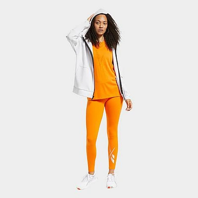 Shop Reebok Women's Lux 2 Graphic Training Tights In Orange