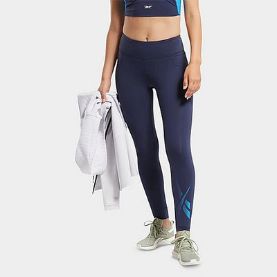 Shop Reebok Women's Lux 2 Graphic Training Tights In Vector Navy